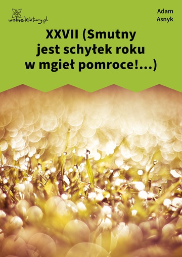 Adam Asnyk, Nad głębiami, XXVII (Smutny jest schyłek roku w mgieł pomroce!...)