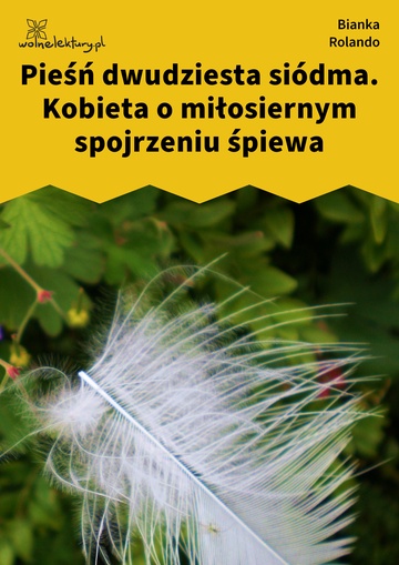 Bianka Rolando, Biała książka, Niebo, Pieśń dwudziesta siódma. Kobieta o miłosiernym spojrzeniu śpiewa